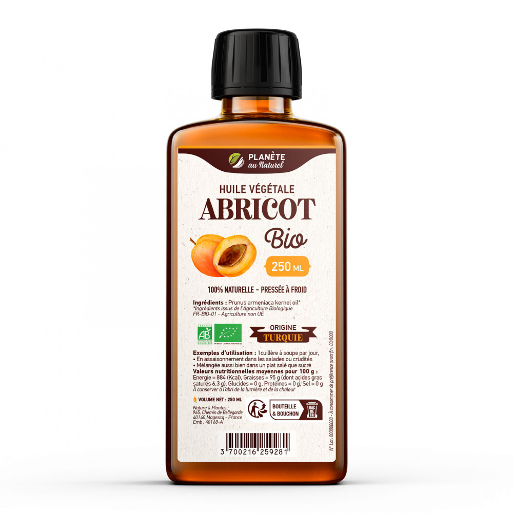 Huile de Noyau d'Abricot Biologique - 250ml - Cosmos Organic - Planète au Naturel