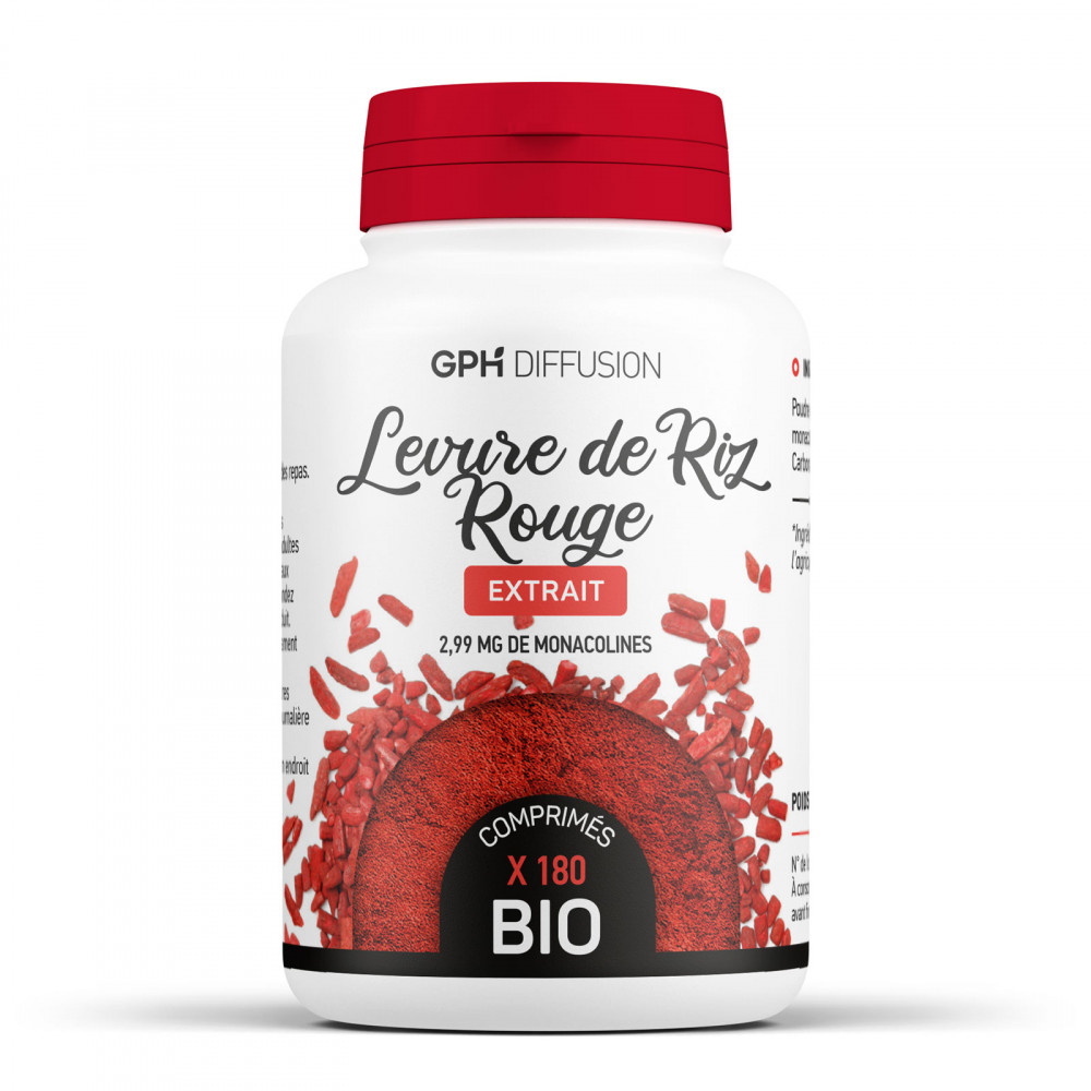 Levure de Riz Rouge 1,6% -180 comprimés bio 600mg