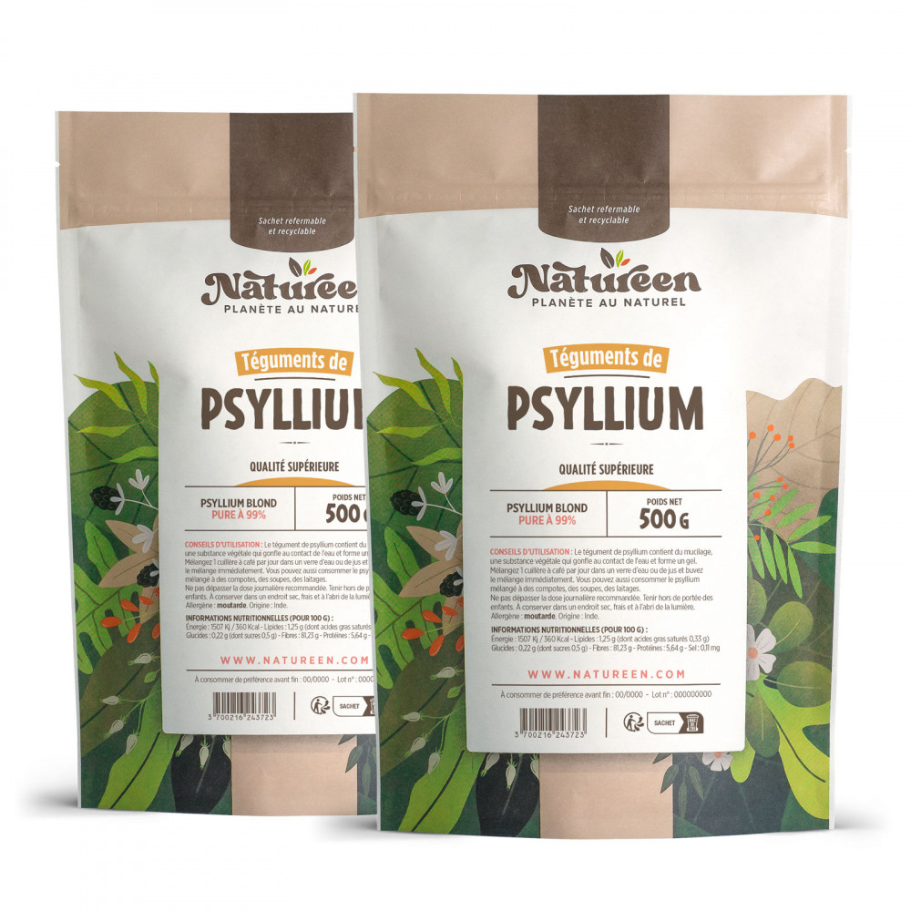 Psyllium Blond Téguments 500 gr x 2